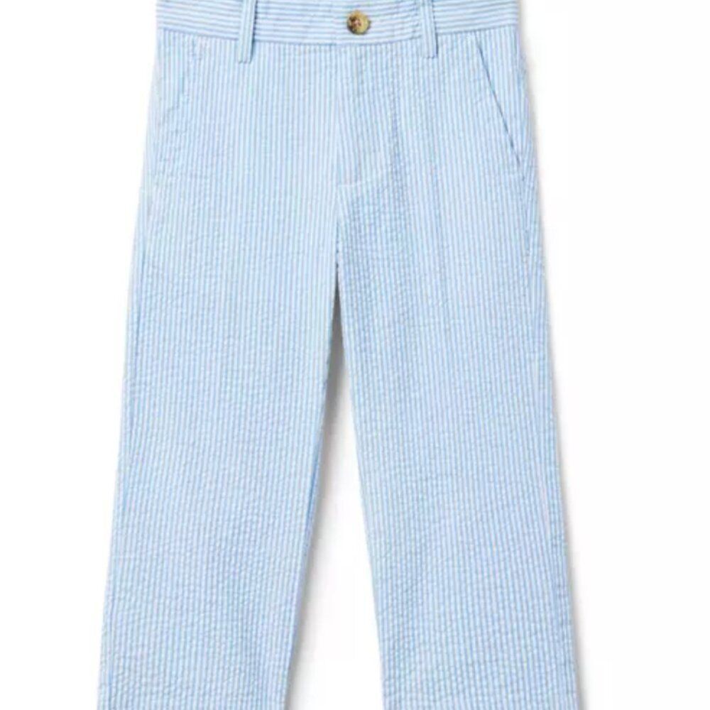 Janie and Jack 100049013 Boy Light Blue Stripe The Seersucker Pant NWT